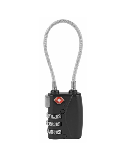 Firearm Safety Devices Corporation Lock, Black, TSA Lock w/Steel Cable
