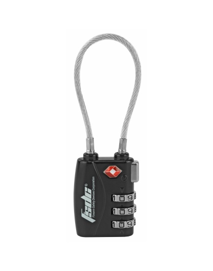Firearm Safety Devices Corporation Lock, Black, TSA Lock w/Steel Cable