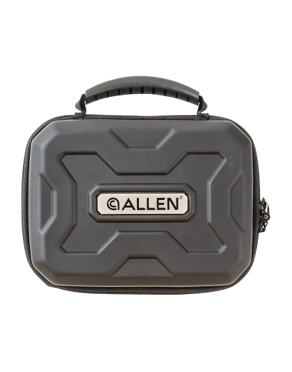 Allen Company Exo Pistol Case, Black Thermo-molded Exoskeleton, 9"x6.25", Lockable Zipper