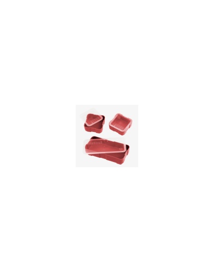 Magpul Industries DAKA Bins, 2X2 and 2X4 Set, Compatible with DAKA GRID Organizer Panels, 2X2 Measures 3.2"x3.2"x1.3" and 2X4 Measures 3.2"x6.9"x1.3" Internal, Matte Finish, Red, (1)-2X4 Bin and (2)-2X2 Bins Included