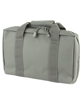NcSTAR Discreet Pistol Case, Nylon, Gray, Two Padded Handgun Compartments, Six Elastic Magazine Loops, Carry Handle