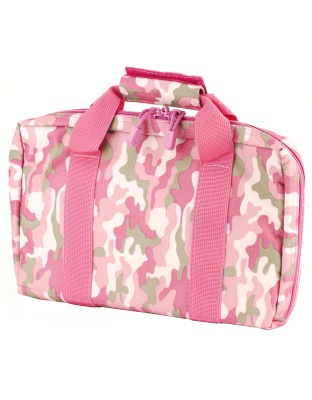 NcSTAR Discreet Pistol Case, Nylon, Pink, Two Padded Handgun Compartments, Six Elastic Magazine Loops, Carry Handle
