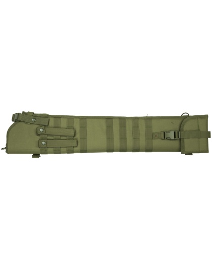 NcSTAR Shotgun Scabbard, Green, Nylon, 29" Length, Six Metal D-Ring locations, Includes Padded Shoulder Sling