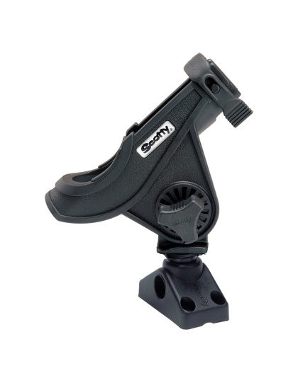 Scotty 280 Bait Caster/Spinning Rod Holder w/241 Deck/Side Mount - Black